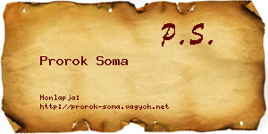 Prorok Soma névjegykártya